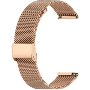 For Huawei GT/GT2 46mm/ Galaxy Watch 46mm/ Fossil Fossil Gen 5 Carlyle 46mm Stainless Steel Mesh Watch Wrist Strap 22MM(Rose Gold)