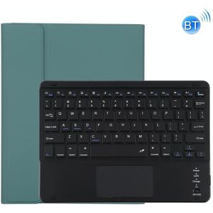 TG109BC Detachable Bluetooth Black Keyboard + Microfiber Leather Protective Case for iPad Air 2020  with Touch Pad & Pen Slot & Holder (Dark Green)