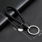 100 PCS Woven Leather Cord Keychain Car Pendant Leather Key Ring Baotou With Small Round Piece( Red Wine)