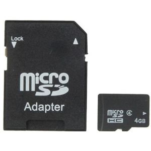 4GB High Speed Class 4 Micro SD(TF) Memory Card from Taiwan  Write: 7mb/s  Read: 15mb/s (100% Real Capacity)(Black)