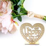 2 PCS Creative Heart Shaped Wooden Decoration Romantic Wooden Sign LED Candle Light(JM01455)