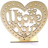 2 PCS Creative Heart Shaped Wooden Decoration Romantic Wooden Sign LED Candle Light(JM01455)