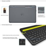 Logitech K480 Multi-device Bluetooth 3.0 Wireless Bluetooth Keyboard with Stand (Black)