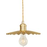 Pure Copper Single Head  Vintage Nostalgic Brass Pleated Chandelier with 5W Three-Color Light LED