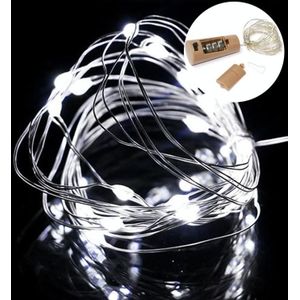 10 PCS LED Wine Bottle Cork Copper Wire String Light IP44 Waterproof Holiday Decoration Lamp  Style:2m 20LEDs(White Light)