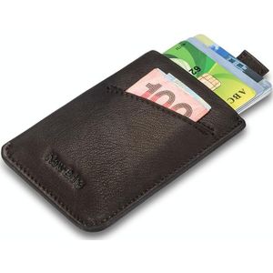 New-Bring Leather Card Holder Ultra-Thin Card Case Driving License Leather Case Anti-RFID Card Case Simple And Compact Wallet(Dark Brown)