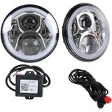 2 PCS 7 inch DC12V 6000K-6500K 50W Car LED Headlight Cree Lamp Beads for Jeep Wrangler / Harley  Support APP + Bluetooth Control(Silver)