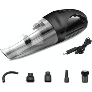Wet And Dry Handheld High-Power Portable Car Vacuum Cleaner R-6052C Vacuum Cleaner with USB Cable (Black)