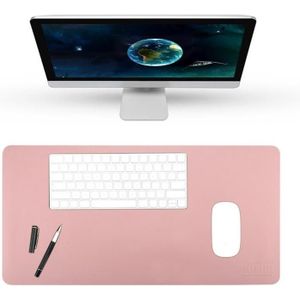 BUBM Multifunction Super Large Non-slip PU Leather Double-sided Mouse Pad Office Desk Mat  Size: 80 x 40cm(Pink)