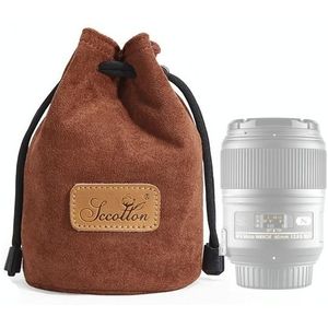S.C.COTTON Liner Shockproof Digital Protection Portable SLR Lens Bag Micro Single Camera Bag Round Brown S