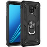 Armor schokbestendige TPU + PC beschermhoes voor Galaxy A8 (2018)  met 360 graden rotatie houder (zwart)