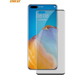 For Huawei P40 Pro ENKAY Hat-Prince 0.26mm 9H 3D Curved Heat Bending Privacy Anti-spy Full Screen Tempered Glass Film