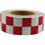 PVC Lattice Reflective Belt Generic Film Traffic Safety Facilities Anti-Collision Warning Stickers(Red White)