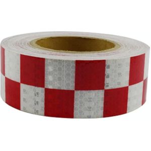 PVC Lattice Reflective Belt Generic Film Traffic Safety Facilities Anti-Collision Warning Stickers(Red White)