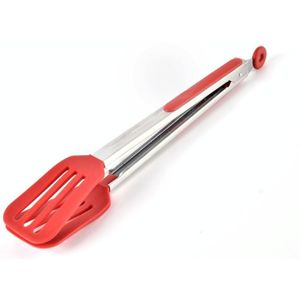2 PCS Stainless Steel Silicone Food Spatula Food Clip Barbecue Steak Clip Barbecue Baking Tool  Size: 9 Inch (Random Color Delivery)