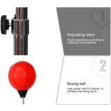 Adult Suction Cup Version Height Adjustable Vertical PU Leather Vent Ball Boxing Speed Ball Family Fitness Equipment without Gloves (Red)