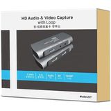 Z27 HDM Female + Mic to HDM Female USB 2.0 Video Audio Capture Box(Dark Gray)