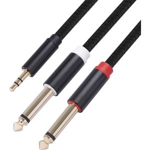 3683 3.5mm Male to Dual 6.35mm Male Audio Cable  Cable Length:1m(Black)