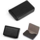 2 PCS PU Leather Metal Business Card Holder Magnetic Lychee Stainless Steel Business Card Case(Pink)