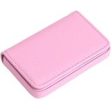 2 PCS PU Leather Metal Business Card Holder Magnetic Lychee Stainless Steel Business Card Case(Pink)