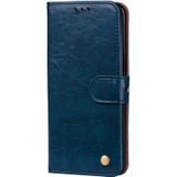 For Galaxy S8 Business Style Oil Wax Texture Horizontal Flip Leather Case with Holder & Card Slots & Wallet(Blue)