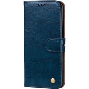 For Galaxy S8 Business Style Oil Wax Texture Horizontal Flip Leather Case with Holder & Card Slots & Wallet(Blue)