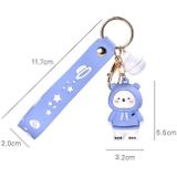 5 PCS Epoxy Sweater Bear Keychain Pendant Cartoon Animal Car Key Accessories(Pink)