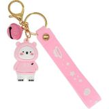5 PCS Epoxy Sweater Bear Keychain Pendant Cartoon Animal Car Key Accessories(Pink)