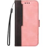 Business Stitching-Color Horizontal Flip PU Leather Case with Holder & Card Slots & Photo Frame For iPhone 8 Plus / 7 Plus(Pink)