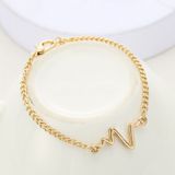 10 PCS Simple Personality Bileklik Ecg Figure Lightning Bracelet Couple Heartbeat Frequency Bracelet