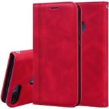 For Huawei Honor 9 Lite Frosted Business Magnetic Horizontal Flip PU Leather Case with Holder & Card Slot & Lanyard(Red)
