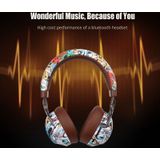 VJ086 Graffiti Headset Wireless Sports Bluetooth Headset Water Transfer Color Print Headset  Support TF  FM(Dazzle Colour)