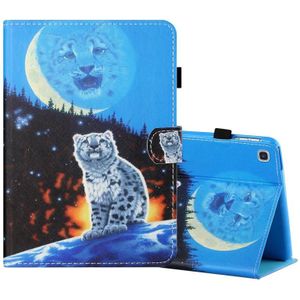 Voor Samsung Galaxy Tab A7 Lite 8.7  T220 Gekleurde Tekening Stitching Horizontale Flip Leren Case met Houder & Card Slot (Double Shadow Tiger)