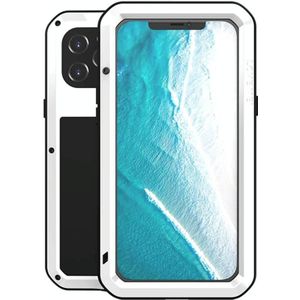 LOVE MEI Metal Shockproof Waterproof Dustproof Protective Case For iPhone 12 Pro Max(White)