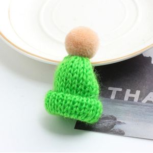 12PCS Cute Mini Knitted Hairball Hat Brooch Sweater Pins Badge(Light green)