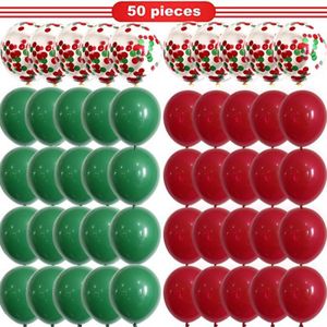 2 PCS Christmas Red Green Confetti Balloon Set Merry Christmas Christmas Party Decorations