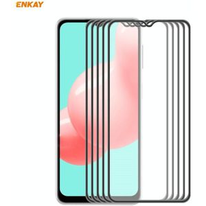 For Samsung Galaxy A32 5G / M12 / A12 5 PCS ENKAY Hat-Prince Anti-drop Full Glue Tempered Glass Full Screen Film Anti-fall Protector