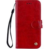 Business Style Oil Wax Texture Horizontal Flip Leather Case for Xiaomi Pocophone F1  with Holder & Card Slots & Wallet (Red)