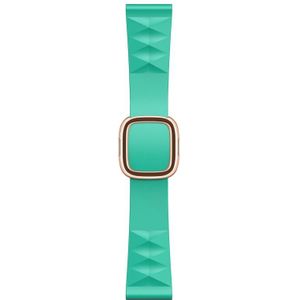 Moderne stijl siliconen vervanging riem horlogeband voor Apple Watch Series 6 & SE & 5 & 4 40mm / 3 & 2 & 1 38mm  stijl: Rose Gold Buckle (Mint Green)