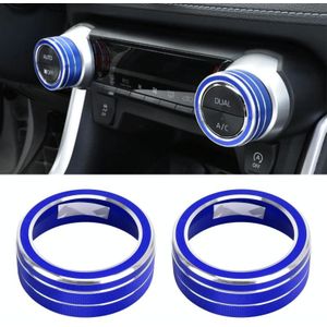 2 PCS Car Aluminum Alloy Air Conditioner Knob Case for Toyota RAV4 / Wildlander (Blue)