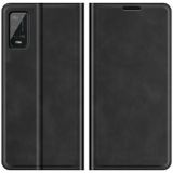 For Wiko Power U20 Retro-skin Business Magnetic Suction Leather Case with Holder & Card Slots & Wallet(Black)