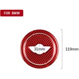 2 in 1 Car Carbon Fiber Steering Wheel Decorative Sticker for BMW Mini R55 R56 Countryman R60 Paceman R61 2007-2013  Left and Right Drive Universal (Red)