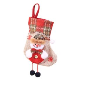 2 PCS Mini Christmas Stockings Gift Bags Christmas Decorations for Home Festival Party(Snowman Style)