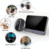 R9 4.3 inch WiFi Smart Video Visual Electronic Peephole Doorbell (Black)