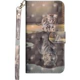 For Samsung Galaxy Note 20 Ultra 3D Painting Pattern Horizontal Flip TPU + PU Leather Case with Holder & Card Slots & Wallet(Cat Tiger)