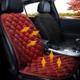 Car 24V Front Seat Heater Cushion Warmer Cover Winter Heated Warm  Single Seat (Red)