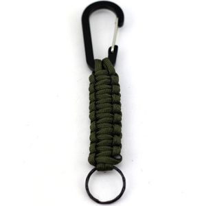 Outdoor Multifunctional Nylon Umbrella Rope Carabiner Key Chain(Army green)