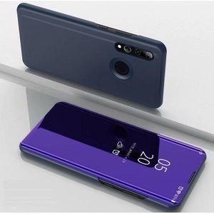 For Huawei P Smart 2020 Plated Mirror Horizontal Flip Leather Case with Holder(Purple Blue)