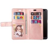 For Samsung Galaxy A70 Multifunctional Zipper Horizontal Flip Leather Case with Holder & Wallet & 9 Card Slots & Lanyard(Rose Gold)