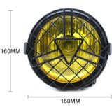 Motorcycle Arrowhead Reticular Retro Lamp LED Headlight Modification Accessories for CG125 / GN125 (Yellow)